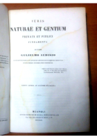 IURIS NATURAE ET GENTIUM privati et publici di Audisio 1853 libro antico diritto