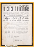 IL CALCOLO VINCITORE rivista di statistica applicata ai giochi Lotto 1953 numeri