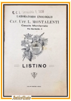 LISTINO LABORATORIO ENOLOGICO MONTALENTI Casale Monferrato primi del '900 Vino