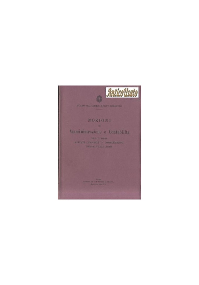Nozioni di Amministrazione e Contabilità 1942 allievi ufficiali di complemento