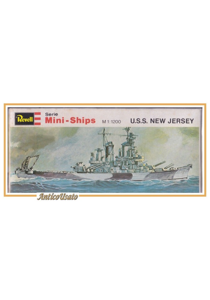 REVELL MINI SHIP NEW JERSEY 1:1200 Modellismo Nave Miniatura Boat Model Vintage