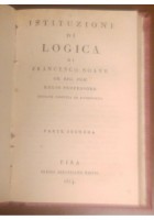 Istituzioni Di Logica Francesco Soave 2 tomi in 1 - 1814 Libro Antico Filosofia