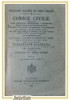 CODICE CIVILE CON LEGGI COMPLEMENTARI volume VII di Gianziana 1887 Libro Antico