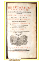 BREVIARIUM ROMANUM pars aestiva 1805 Simoniana libro antico ex decreto concilii