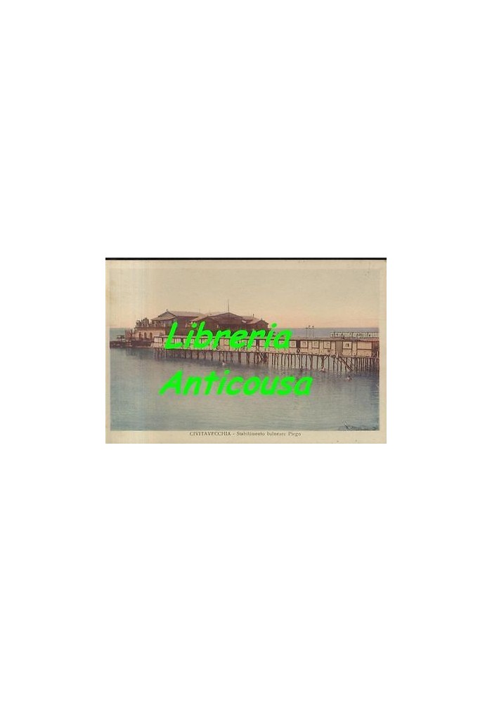 Civitavecchia Stabilimento Balneare Pirgo Cartolina Originale Anni '30? Vintage