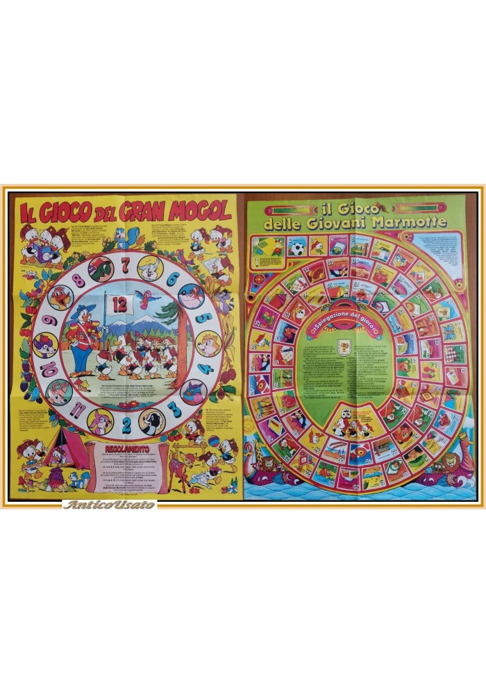 GIOCO DELL'OCA delle Giovani Marmotte Gran Mogol Disney Topolino Vintage il club