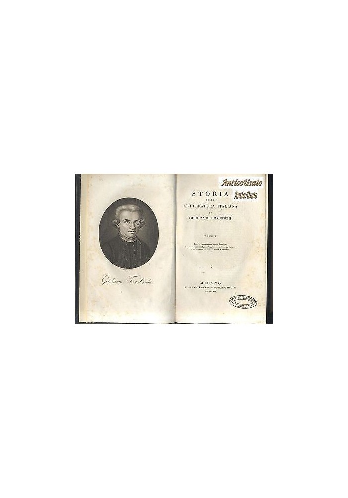 Storia Della Letteratura Italiana di Girolamo Tiraboschi 1822 libri 16 volumi