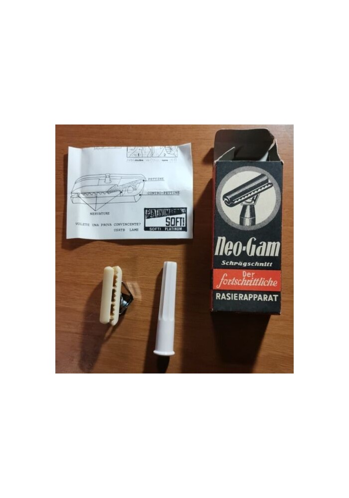 RASOIO NEO GAM RASIERAPPARAT RAZOR vintage anni 40 bachelite INCOMPLETO diagonal