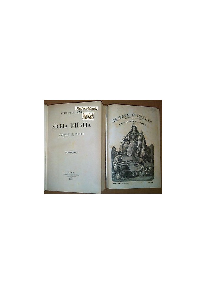Storia D'Italia narrata al popolo di Luigi Stefanoni 1882 Perino 9 voll COMPLETA