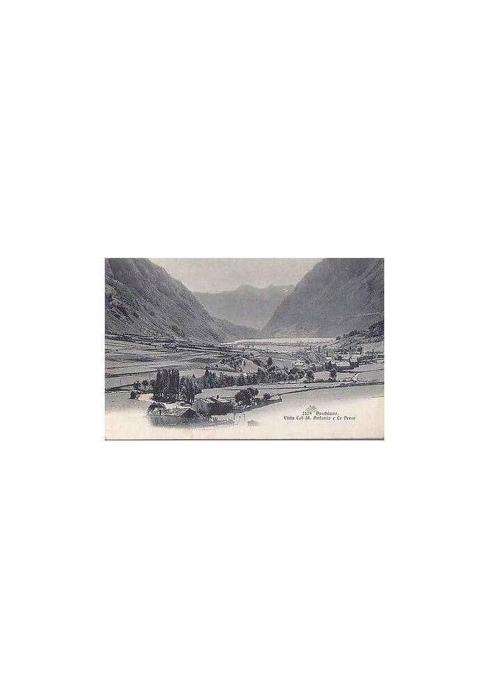 Poschiavo col St Antonio e le prese viaggiata 1905 cartolina originale vintage