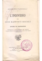 L'INDIVIDUO NEI SUOI RAPPORTI SOCIALI di Fanciulli 1905 Libro Scienze Bocca