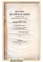Cenno Istorico Del Comune Di Cassano Relazione Del Santuario 1855 Libro Antico