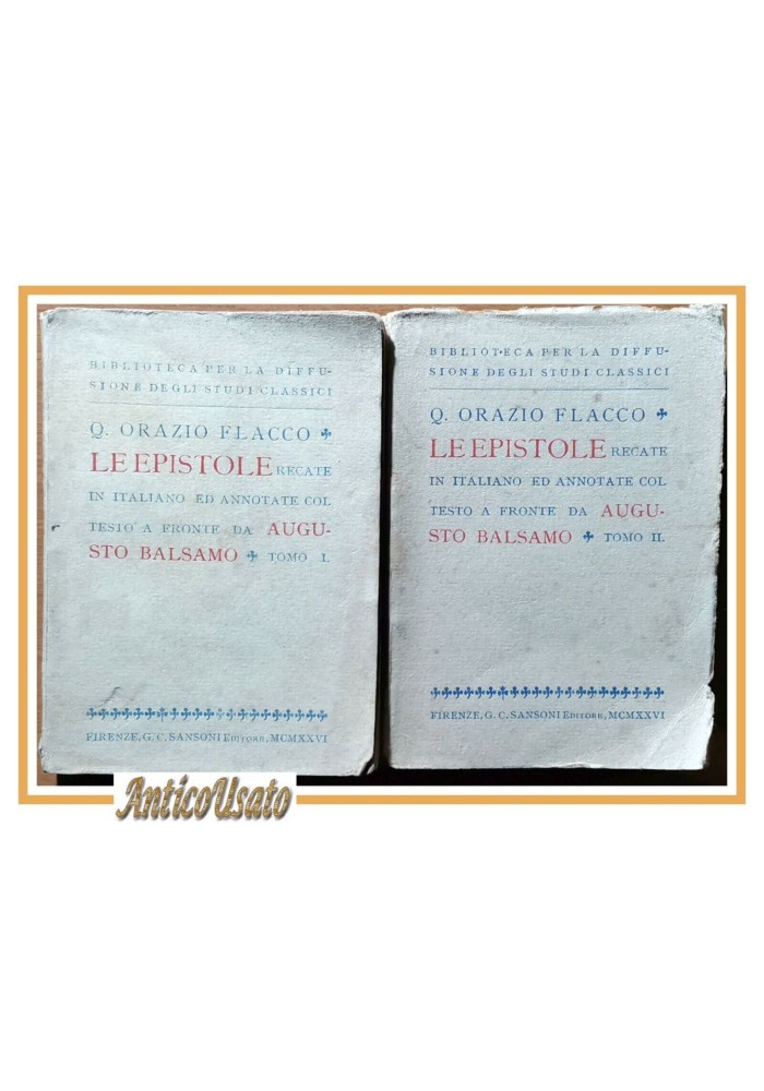 LE EPISTOLE di Orazio Flacco 2 volumi 1926 Sansoni Libri in miniatura