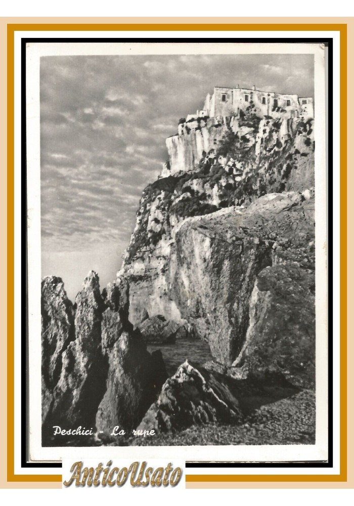 PESCHICI LA RUPE CARTOLINA 1959 Viaggiata Foggia Vintage
