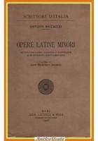 OPERE LATINE MINORI di Giovanni Boccaccio 1928 Laterza Libro buccolicum carmen