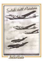SALUTI DALL'AVIATORE cartolina viaggiata 1966 Aerei Aviazione Aeroplani Vintage