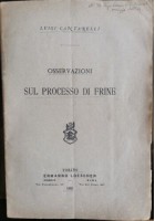 OSSERVAZIONI SUL PROCESSO DI FRINE di Luigi Cantarelli 1885 Loescher