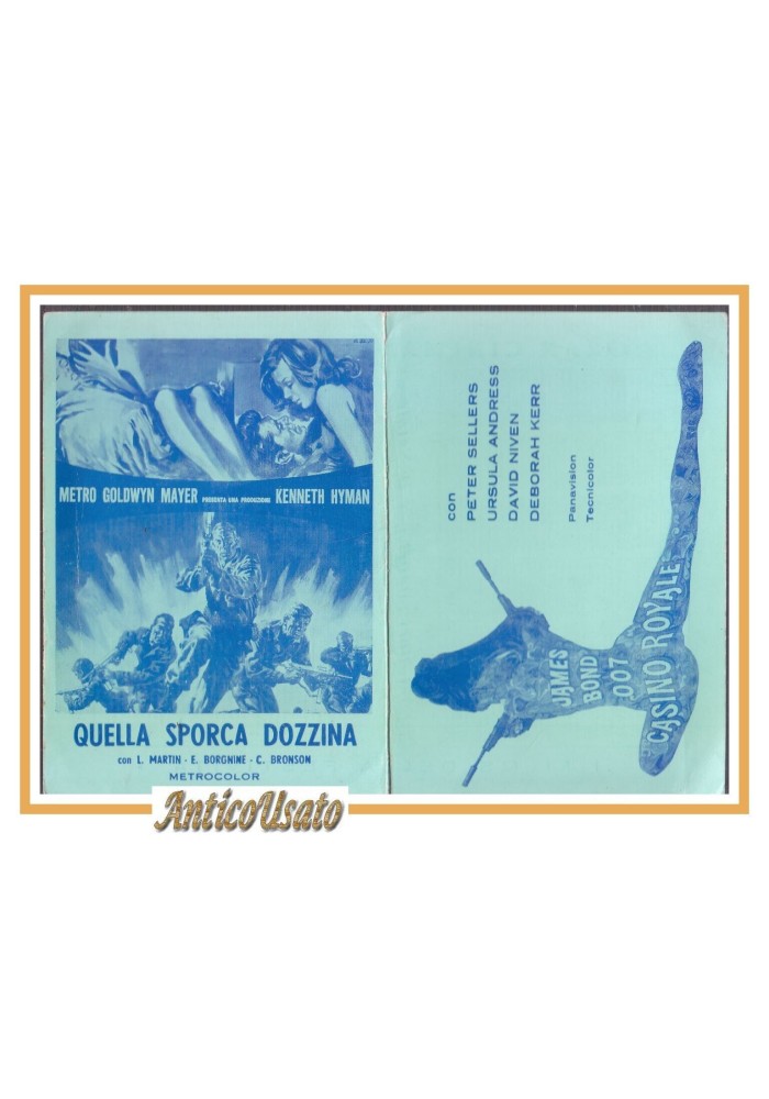 CALENDARIETTO CINEMA GALLERIA Bari 1968 James Bond quella sporca dozzina film