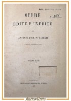 PEDAGOGIA E METODOLOGIA di Antonio Rosmini Serbati 1857 Libro Antico Opere Edite