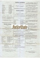 PROGRAMMA GIORNALIERO 1838 degli spettacoli balli feste Napoli Foglio Antico