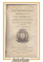 LES ENTRETIENS MEMORABLES DE SOCRATE tome I e II 1783 Didotlaine Libro Antico