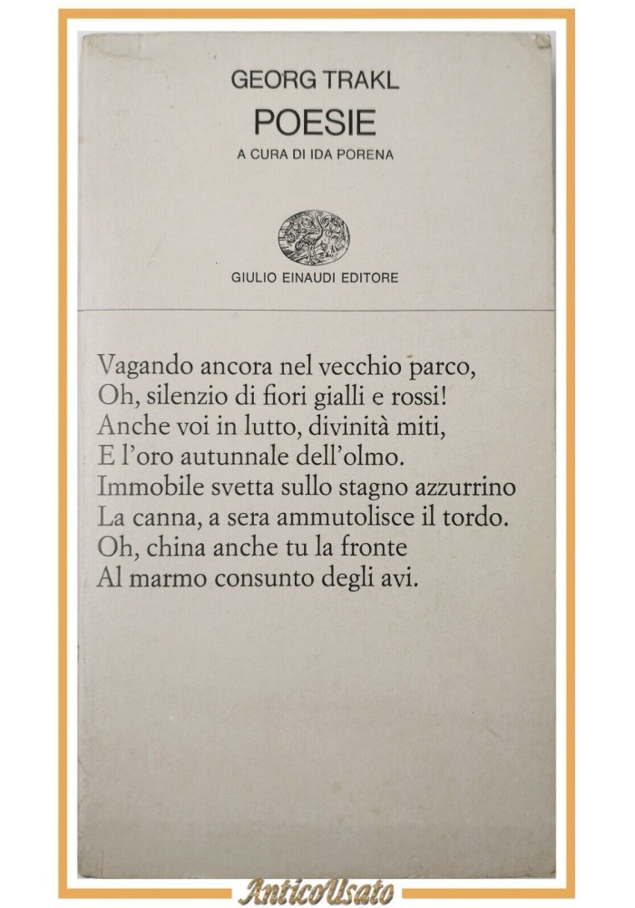 POESIE di Georg Trakl 1979 Einaudi libro Collezione di poesia