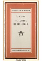 LE LETTERE DI BERLICCHE C S Lewis 1947 Mondadori quaderni della Medusa Libro