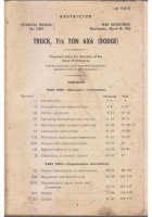 TECHNICAL MANUAL 12 TON TRUCK 6X6 DODGE TM 9-810 War Department ORIGINALE libro