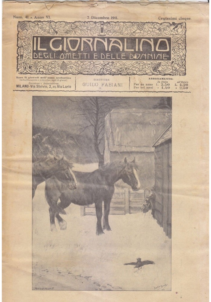 IL GIORNALINO DEGLI OMETTI E DELLE DONNINE 17 dicembre 1911 bambini antico