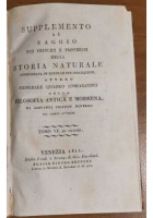 SUI PRINCIPI E PROGRESSI DELLA STORIA NATURALE di Triffon Novello 1809 Libro cpl