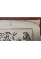 LE ANIME PEZZENTELLE manifesto antico Santino '800 Litografia Apicella Napoli