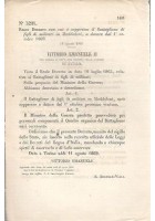 MADDALONI FIGLI DI MILITARI BATTAGLIONE REGIO DECRETO 11 agosto 1869 originale