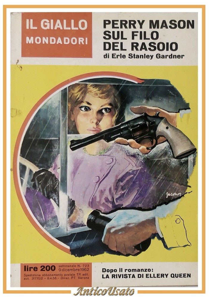 PERRY MASON SUL FILO DEL RASOIO di Erle Stanley Gardner 1962 Libro Giallo