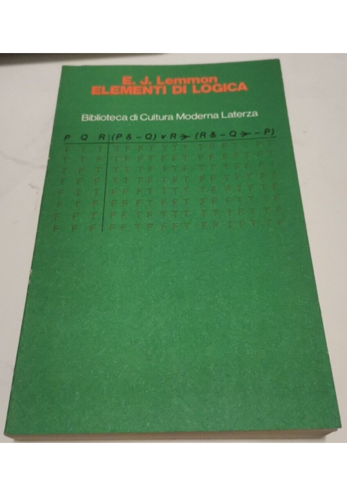ELEMENTI DI LOGICA Di E J Lemmon 1975 Laterza Biblioteca Cultura Moderna Libro