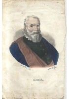 MELCHIORRE GIOIA splendida litografia DOLFINO acquerello metà 800 ORIGINALE