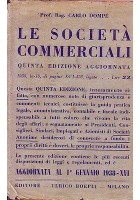 LE SOCIETÀ COMMERCIALI del Prof. Rag. Carlo Dompè - 1938 Hoepli manuali