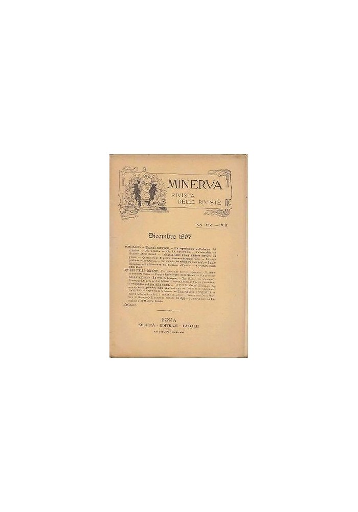MINERVA RIVISTA DELLE RIVISTE DICEMBRE 1897 Vol XVI n.6 Società Editrice Laziale