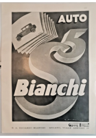 AUTO BIANCHI S5 illustrata Dudovich 1928 Pubblicità Advertising Vintage d'epoca