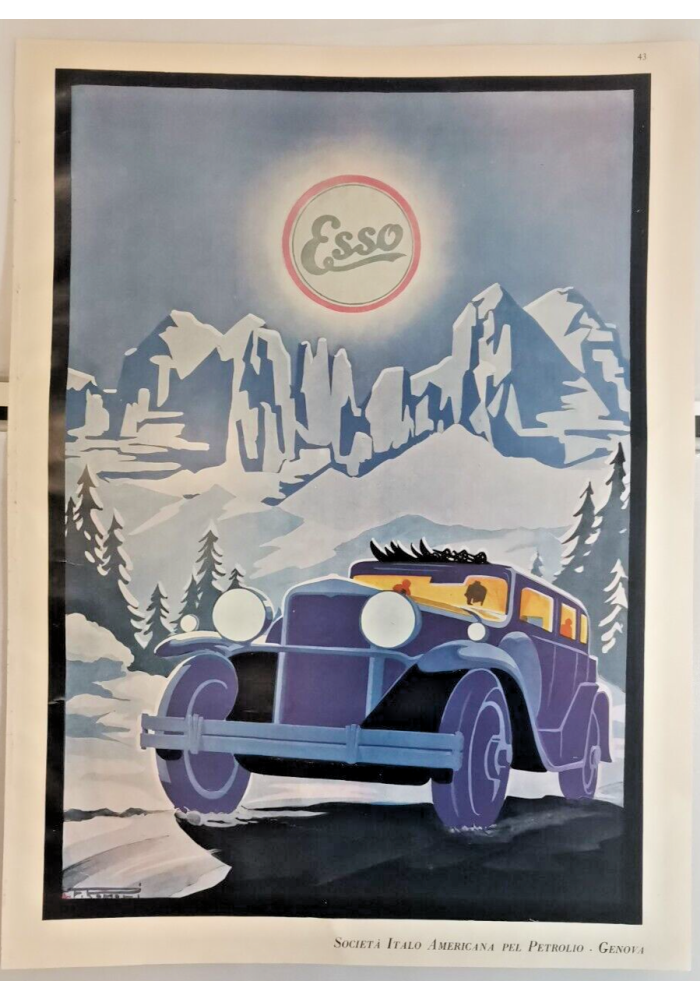 ESSO PETROLI e KOLINOS DENTIFRICIO 1928 Pubblicità Advertising Vintage d'epoca