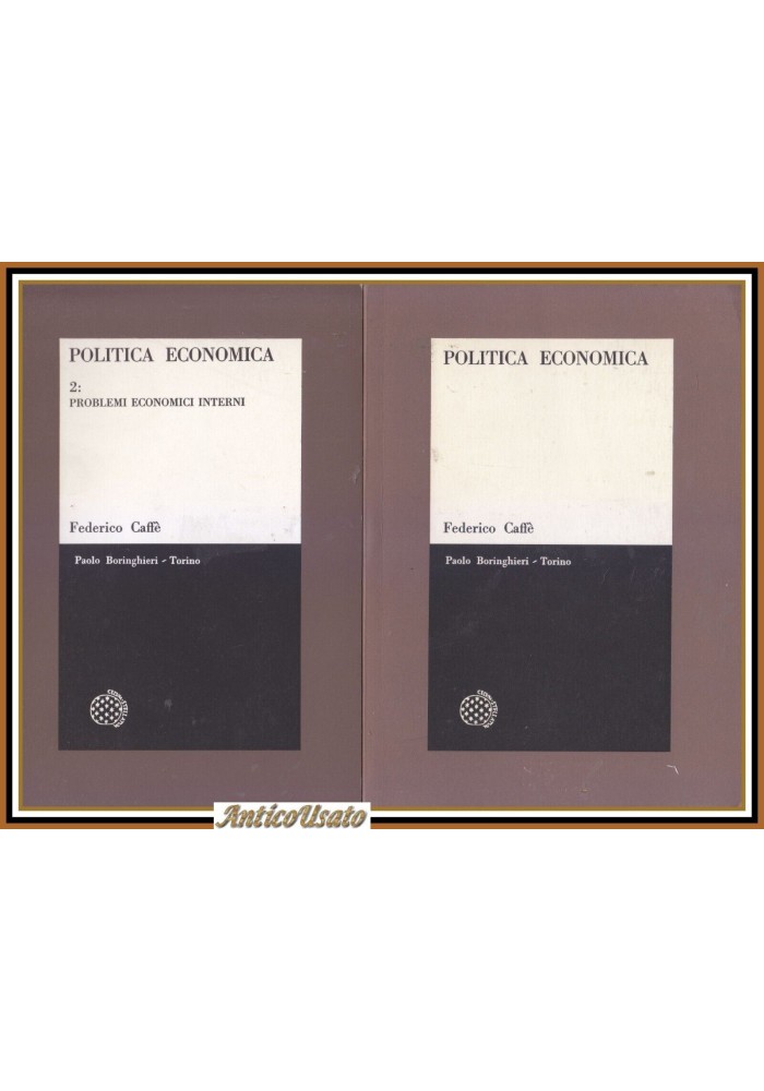 POLITICA ECONOMICA 2 volumi di Federico Caffè 1966 1970 Libro analisi problemi