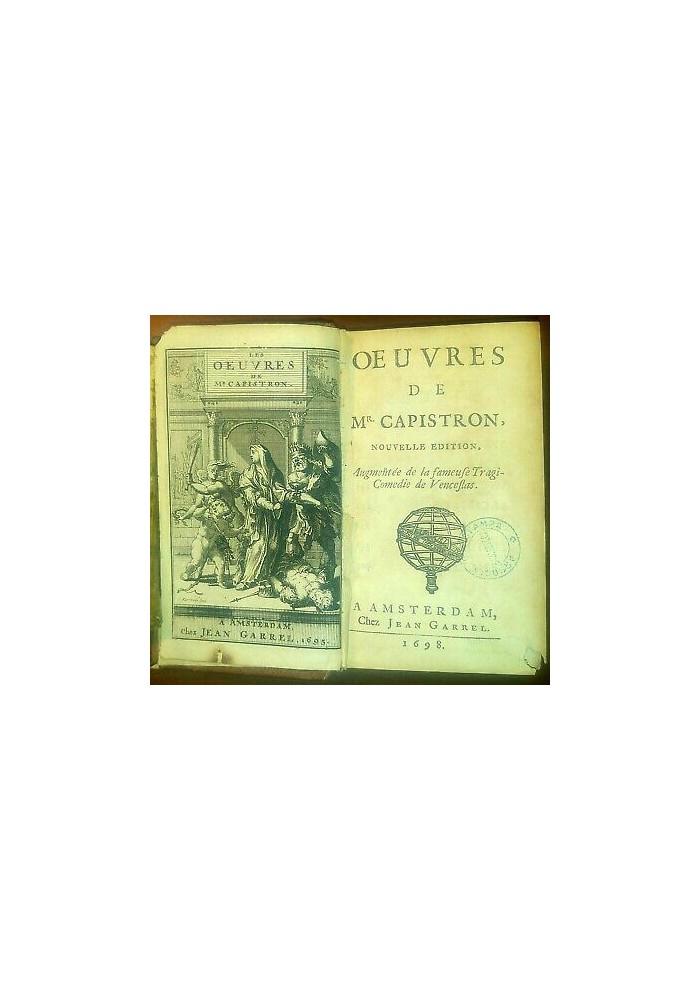 OEUVRES de Mr Capistron nouvelle edition 1698 Amsterdam libro antico Campistron