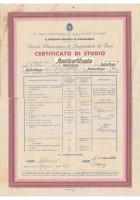 CERTIFICATO DI STUDIO Sammichele di Bari 1936 Originale Vintage Pagella scuola
