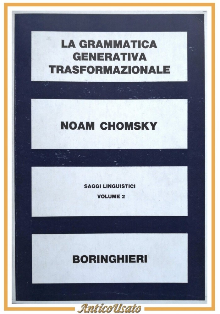 LA GRAMMATICA GENERATIVA TRASFORMAZIONALE di Noam Chomsky 1970 Boringhieri Libro