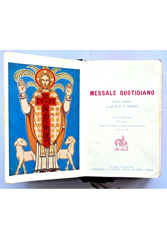 MESSALE QUOTIDIANO latino italiano cura di Franco 1961 Edizioni Liturgiche libro