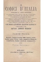 I CODICI D'ITALIA PARTE I di Enrico Rosmini 1880 Codice civile procedura