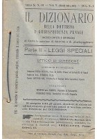IL DIZIONARIO DOTTRINA E GIURISPRUDENZA PENALE PARTE II LEGGI SPECIALI 1911