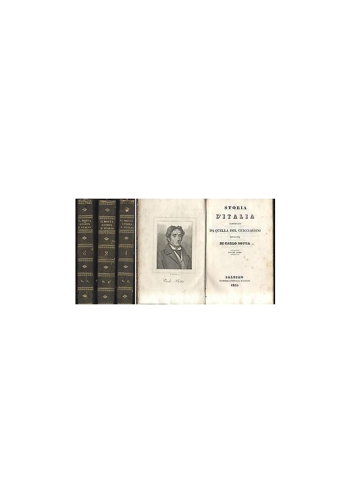 STORIA D'ITALIA continuata da quella del Guicciardini di Carlo Botta 1835 3 tomi antico