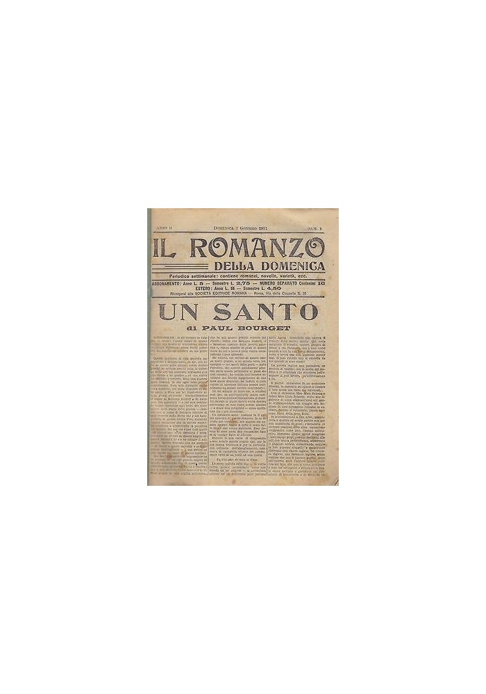 IL ROMANZO DELLA DOMENICA 1911 26 numeri I semestre società editrice Romana