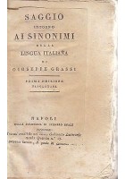 SAGGIO INTORNO AI SINONIMI DELLA LINGUA ITALIANA di Giuseppe Grassi 1824 Reale