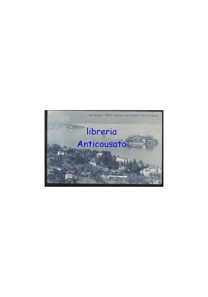 cartolina STRESA LAGO MAGGIORE PANORAMA DELL'ISOLA BELLA E ISOLA SUPERIORE 1908